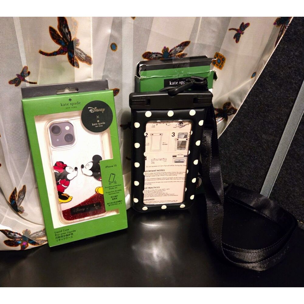NIB - Kate Spade/Disney i-phone 15 Case & Water Proof Pouch